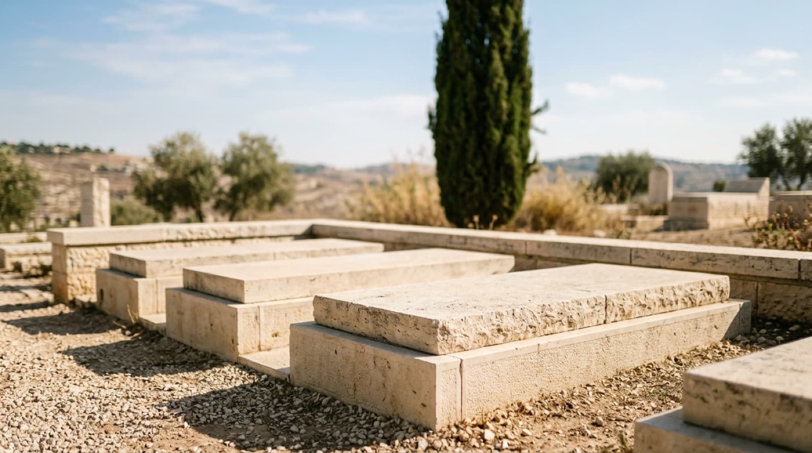 מצבות אבן בשורה בבית עלמין — טקס גילוי המצבה